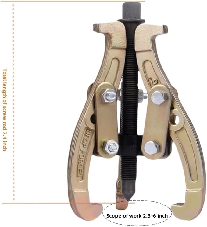 3-Jaw Gear Puller, 2/3-Jaw Puller with Reversible Jaws for Removal of Pulley Flywheel Bearing Puller Tool Separate Lifting Device (6inch)