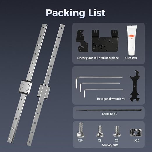 Creality Official Ender 3 Linear Rail Kit X-axis Rail Guide MGN12C 12.6" Length with Mount Bracket Support Sprite Pro kit Compatible with Creality Ender3 Ender 3 Pro Ender 3 V2 3D Printers