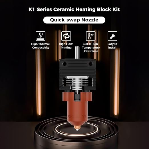 Creality Official K1/K1 Max/K1C Hotend Upgrades Kit,Ceramic Heating Block Ki with Unicorn Quick Swap Nozzle, Support 300°C High Temperature and 600mm/s High-Speed for K1 Series 3D Printer