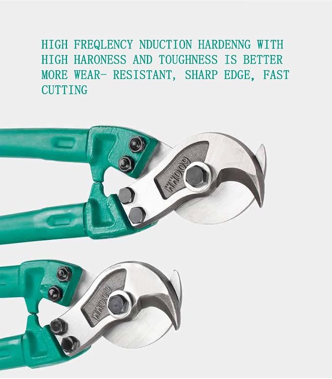 Steel Cable Cutters，24 Inch Stainless Steel Wire Rope Cutter Cuts Up to 3/8" for stainless steel rope, bike brake cable, railing cable (Green-24inch)