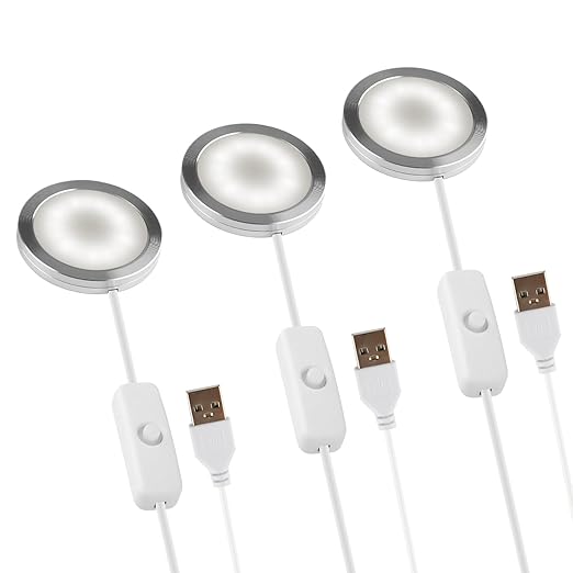 3 Set 3D Printer LED Lamp Kit 001, Compatible with Bambu lab H2D/A1/A1mini/P1S/P1P/X1C Makerworld Maker's Supply Hardware kit 5V USB Powered, 6000K Cool White Light