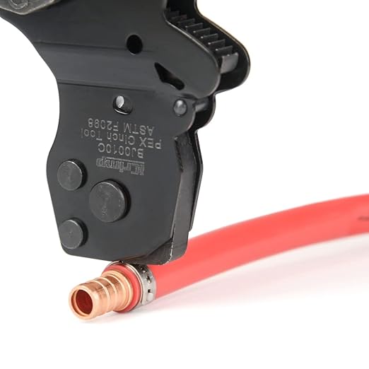 iCrimp F2098 Ratchet One Hand PEX Cinch Clamp Fastening Tools for Clamping Pipe Tubing 3/8", 1/2", 3/4", 5/8" and 1" Easy Operation Stainless Steel Clamps with Holster