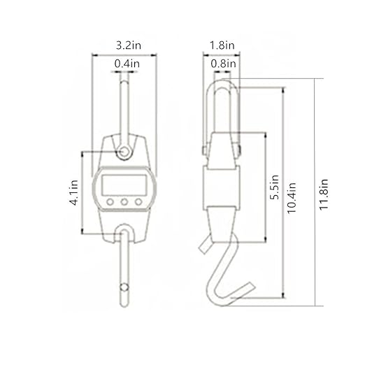 Klau Mini OCS-L Industrial Crane Scale, Blue, 300 kg / 600 lb | Digital Hanging Scale, Indoor Farm Factory Outdoor, Weighing