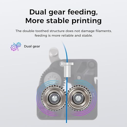 Creality K1/K1 Max/K1C/K1 SE Extruder with Motor, Official Upgraded K1 Extrusion Kit Direct Drive Extruder Dual Gear Smooth Feeding High Speed Printing Extruder for K1 SE/Ender 3 V3 Plus 3D Printer
