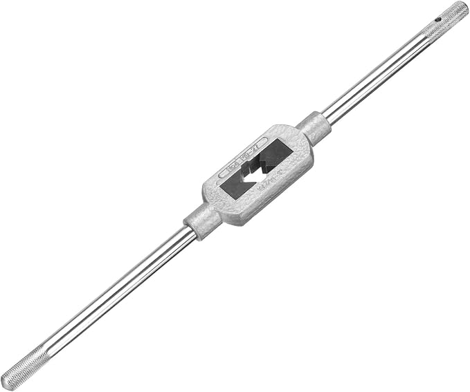 uxcell Adjustable Tap Wrench Handle, for Metric M9-M27 W7/16-1 Taps, Thread Tap Holder Reamer Hand Tapping Tool for Machinist Repair, Medium Carbon Steel Handle with Nickel Plated