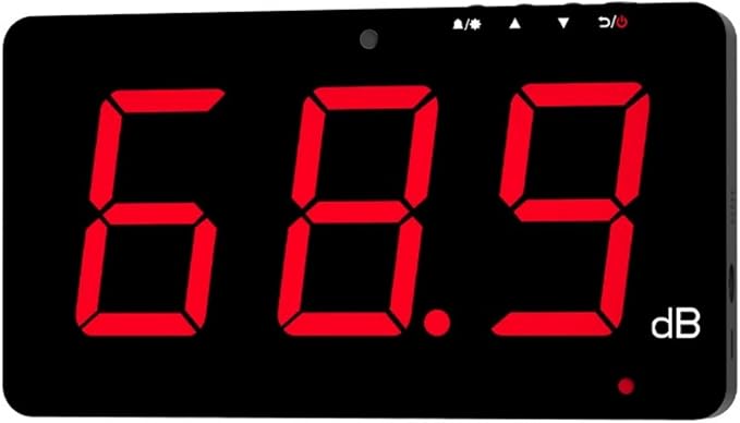 SW-525A Sound Level Meter Tester 30-130db Large Screen Red LCD Display Wall Hanging Type Decibel Noise Measuring with Alarm (Sound Level Meter)