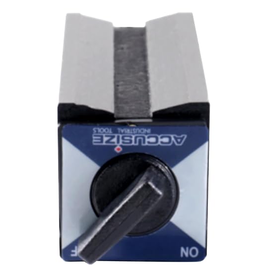 Accusize Magnetic Base, 264 lb Pull, Fine Adjustment (Pack of 2) | On/Off Switch, V-Groove Bottom, M8 x 1.25 mm Tapped Hole, 4.645" x 1.968" x 2.165", VMP_6010-0141FBA_2_PK