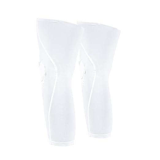 Knee Pads | Compression Sleeve Joint Protection | Shock Absorbing Technology | Men Women Kids, White, Size L