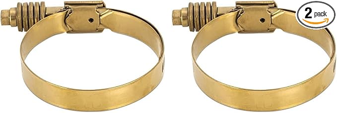Mishimoto MMCLAMP–CTWG–79GD Constant Tension Worm Gear Clamp, 2.24"–3.11" (57mm–79mm), Gold (Pack of 2)