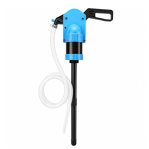 New Upgrade Plastic 55 Gallon Hand Lever Action Drum Pump, Manual Siphon Barrel Pump for DEF/AdBlue, Oils, Antifreeze, Ag Chemicals & Low Concentration Liquids, Includes 6.6ft 3/4" Corrugated Hose | Manual Siphon Barrel Pump, For DEF/AdBlue, Oils, Anti...