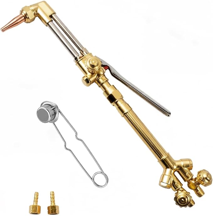 300 Series Cutting Torch, Cutting Attachment CA2460 315FC Torch Handle, Oxygen Acetylene Welding Cutting Torch with 1-101 Cutting Tip, Flint Striker V-style Cutting Outfit