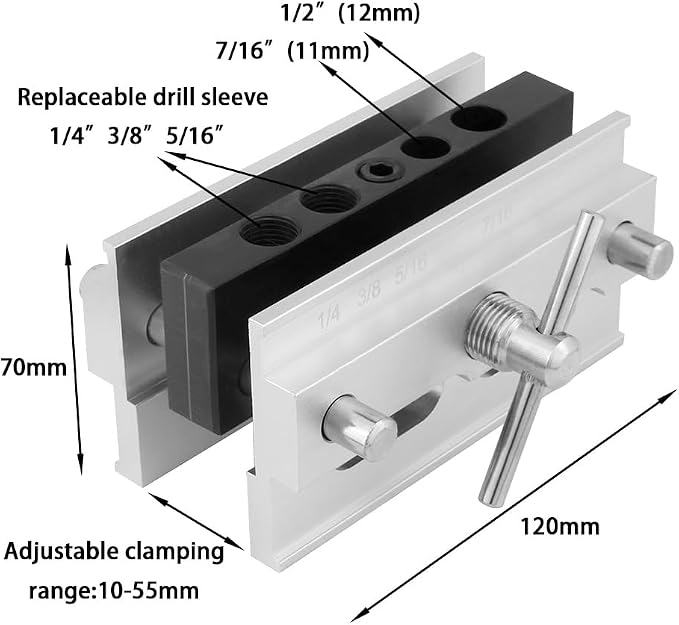 Self Centering Dowel Jig Kit, Drill Guide Bushings Set Wood Doweling Jig Woodworking Joints Tools for Straight Holes