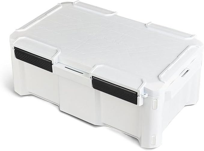 Plano GoNow Box, Waterproof Gear Storage, Heavy-Duty Outdoor Utility Container with Tray and Dividers for Tools and Accessories, Large, White
