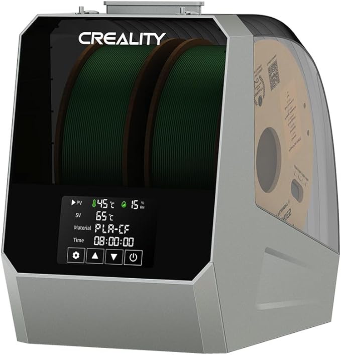 Creality Space Pi Filament Dryer Plus, 2 Spool 3D Printer Filament Dryer Box, Double 360° Heating & Fan, Touch Screen, Holder for PLA PETG ABS TPU, 1.75/2.85/3mm