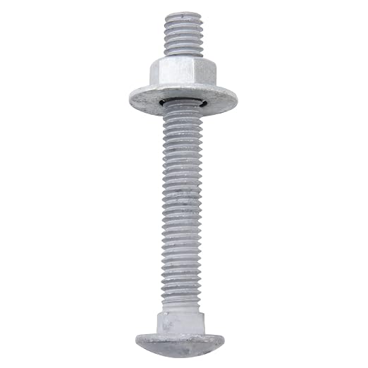 1/2" x 3" Carriage Bolts (25 PCS), Hot Dip Galvanized, Heavy Duty Round Head with Washers and Nuts