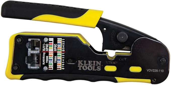 Klein Tools 80072 RJ45 Cable Tester Kit with LAN Scout Jr. 2, Coax Crimper / Stripper / Cutter Tool and 50-Pack Pass-Thru Modular Data Plugs