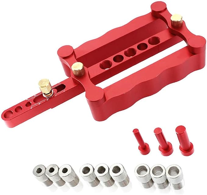 Joywayus Self Centering Dowelling Jig, Metric Standard 6/8/10mm Dowels Jig Accessories, Wood Dowel Hole Drilling Guide Woodworking Positioner Locator Update Wavy