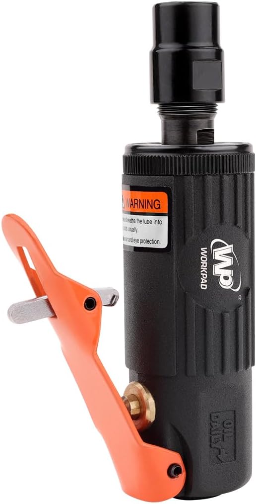 WORKPAD 12PCS Air Die Grinder Set, Straight/Angled Air Die Grinder Kit with 1/4 and 1/8 inch Collets, 10-Pieces Die Grinder Stone Set, Pneumatic Tools