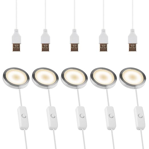 5 Set 3D Printer LED Lamp Kit 001, Compatible with Bambu lab H2D/A1/A1mini/P1S/P1P/X1C Makerworld Maker's Supply Hardware kit 5V USB Powered, 3000K Warm Light