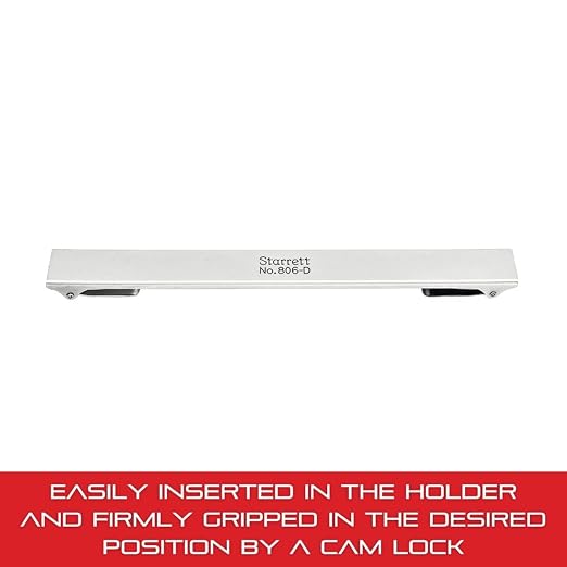 Starrett Thickness Gage Holder for Precision Measurement - Dull Nickel Finish, Double End, Clamps Stock at Both Ends for Thickness from .001-.025" - 806D