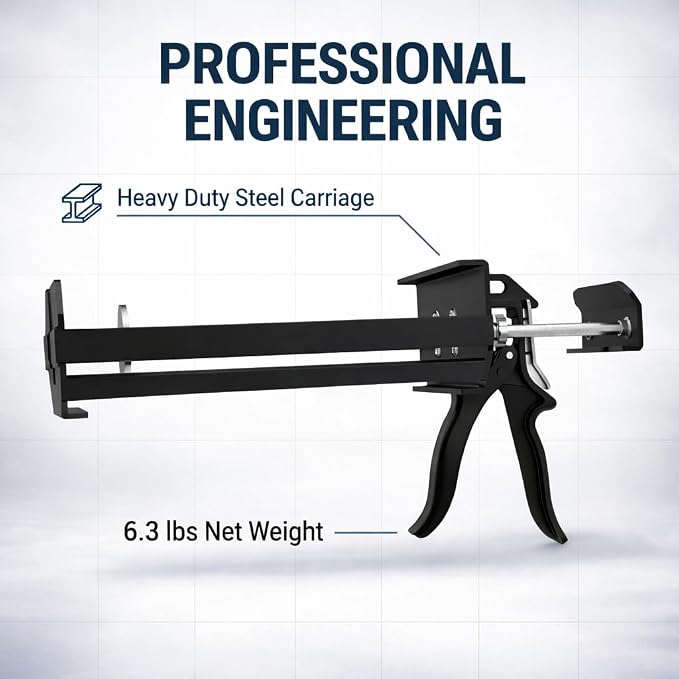 235 Series Manual Caulking Gun – 1500ml 1:1 (750x750ml) Cartridge Dispenser, 35:1 Thrust Ratio, Lightweight 6.3 lb No-Drip Hand Operated Sealant & Adhesive Applicator for Contractors & DIY