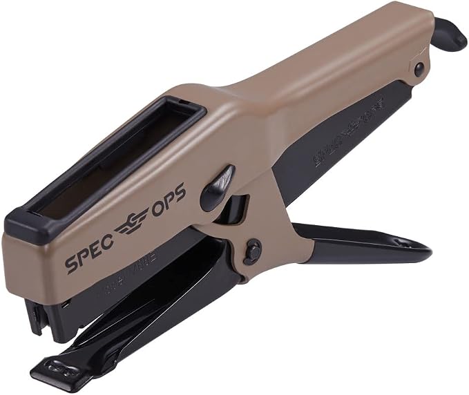 Spec Ops Tools Elite Duty Plier Stapler for Packaging, All-Metal, Compatible with 7/16" Crown, 1/4" and 3/8" Leg Length Staples, 50 Sheet Capacity