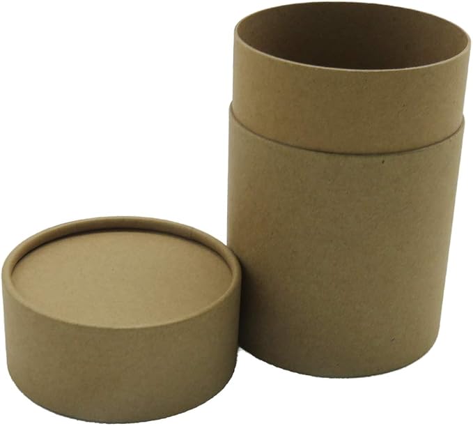 WENPACK 12pack Paperboard Tube with Lid Round Cardboard Box Container (2.84" D*4.4" H, Kraft)