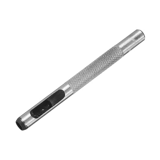 HARFINGTON Leather Round Hole Punch, 5mm Hollow Hole Puncher Cutter Carbon Steel Circle Hole Punching Cutting Tool for Belt/DIY Leather Craft