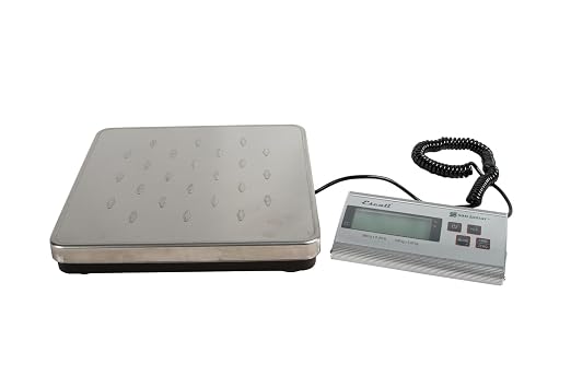 San Jamar Escali Digital Kitchen Scale SCDG264 – Platform Kitchen Scale with Remote Display, 264lb Capacity, Stainless Steel Surface, Tare Function, Auto Shutoff, Adapter Included