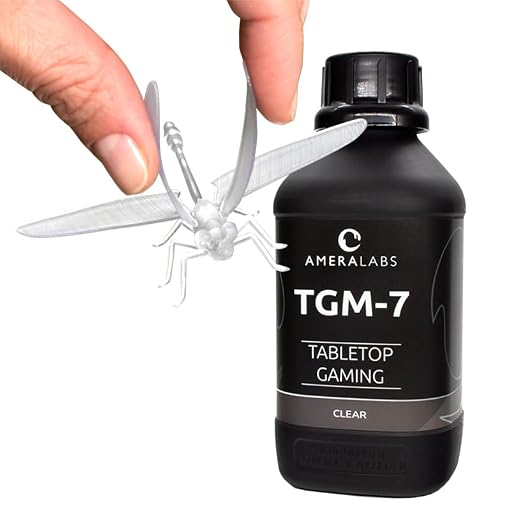 TGM-7 3D Printer Resin for 4K/8K/12K LCD/DLP/SLA UV Resin 3D Printers – Tough, High Resolution, Low Odor, Fast Curing Printing Liquid, 405nm, Great for Tabletop Miniatures (Clear, 1kg)