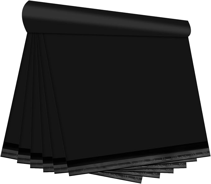 Black Poly Mailers 24x24 Inch, 50 Pack | Self-seal shipping bags with secure adhesive; for online sellers, coats, bedding, blankets, and daily orders