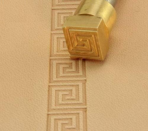 DandS ltd Leather Stamp Tool, Greek Key, Professional Steel Craft Tool for Leatherworking, Embossing, Carving & Stamping Leather Projects, Belts, Wallets & DIY Projects Compatible with Mallet #196