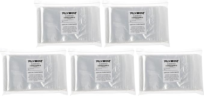 Plymor 6" x 9" (Pack of 500), 2 Mil Zipper Reclosable Plastic Bags