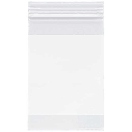 Plymor 4" x 6" (Pack of 500), 4 Mil with White-Block Heavy Duty Zipper Reclosable Plastic Bags