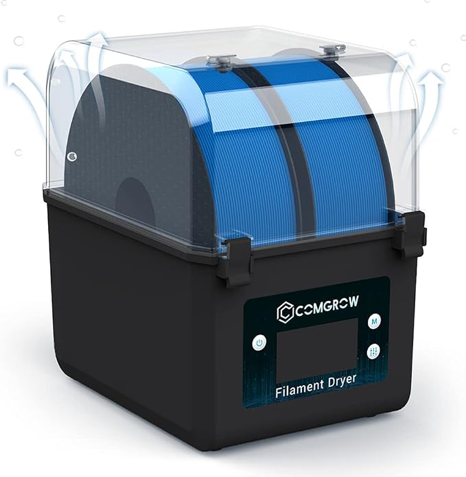Comgrow Filament Dryer, Upgraded Filament Dry Box, Large-Capacity 3D Filament Dehydrator for 2KG Filament, Compatible with 1.75mm, 2.85mm Filament and PLA PETG TPU ABS Material