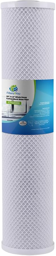CFS – 1 Pack Carbon Water Filter Cartridge Compatible with RFC20-BB Models – Remove Bad Taste and Odor – Whole House Replacement Filter Cartridge – 20" x 4-1/2"