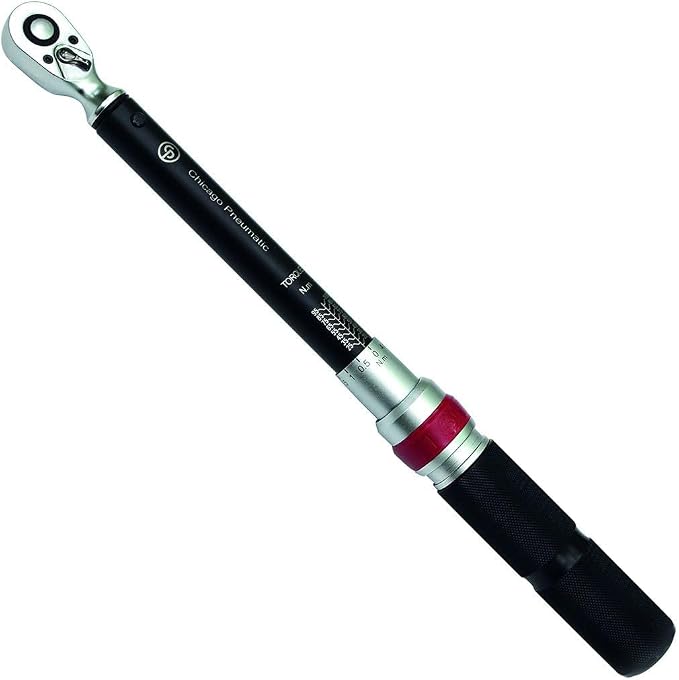 Chicago Pneumatic CP8910 - Manual Torque Wrench, 3/8 Inch, 15-75 ft. lbf / 20-100 Nm, Aluminum Handle, 54 Teeth Fixed Pear Head Ratchet, ISO 6789-1:2017 Accurate
