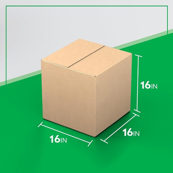 16"x16"x16" Shipping Boxes, Corrugated Cardboard Moving & Packing Boxes for Shipping, Storage and Packaging, Bundle of 25