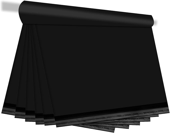 Black Poly Mailers 14.5x19 Inch, 200 Pack | Self-seal shipping bags with secure adhesive; for resellers, clothing, towels, accessories, and regular shipping