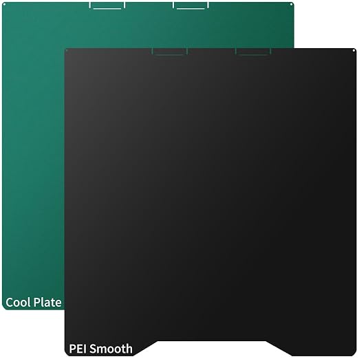 Upgraded Low-Temp K2 Cool Build Plate + Smooth Import PEI Film, 270x293mm Double Sided Textured Cold Plate and Smooth PEI Sheet Spring Steel Removable Printed Bed for K2 3D Printer.