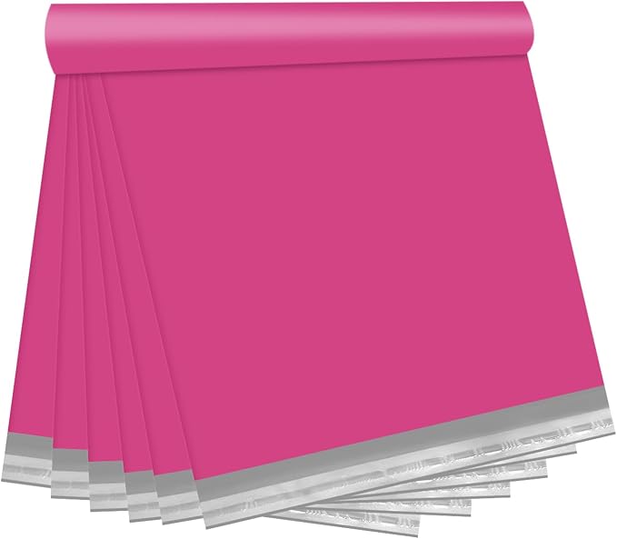 Pink Poly Mailers 10x13 Inch, 200 Pack | Self-seal shipping bags with secure adhesive; for resellers, clothing, accessories, documents, and regular shipping
