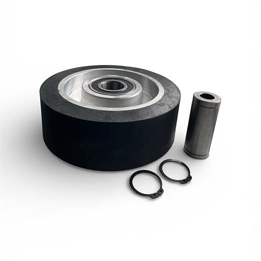 6" x 2" Rubber Contact Wheel for Belt Grinder – Precision Balanced Aluminum Hub, Bearing Included, Heavy Duty Industrial Grinding Drive Roller for Knife Making & Metal Fabrication
