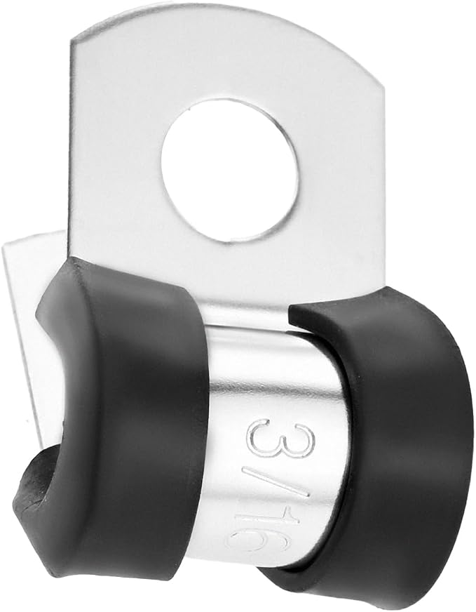 dophee 125Pcs Cable Clamps Assortment Kit 12 Sizes 304 Stainless Steel Wire Clips Rubber Insulated Cushioned Pipe Hose Clamps 3/16" 1/4" 5/16" 3/8" 1/2" 5/8" 3/4" 1" 1-1/4" 1-1/2" 1-3/4" 2"