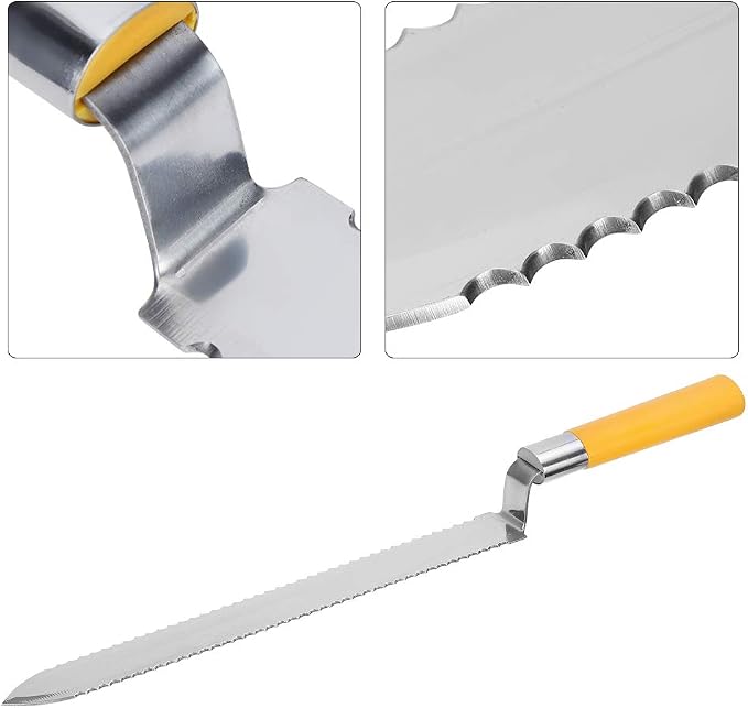 16 . 3in Stainless Steel Beekeeping Serrated Honey Scraping Knife Uncapping Knife Beekeeper Tools for Honey Harvesting Extracting Bee Keeping , Honey Uncapping Knife , Honey Scraper Honey Scraping