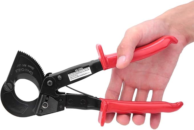 Astibym Cable Cutter Red Handle Ratchet Cable Cutter High Hardness for Solid Wire for Strand Wire(HS 325A),Bolt Cutters