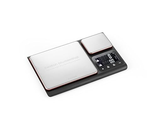 Heston Blumenthal Dual Platform Precision Scale by Salter, 10kg Capacity, Ultimate Accuracy Platforms, Easy-to-Read Digital Display, Measures Metric and Imperial Weight, Aquatronic Feature - Black