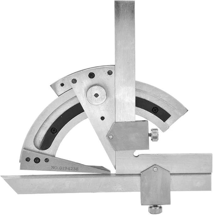 Walfront Universal Carbon Steel Vernier Bevel Protractor 0-320° Exactness Angle Measuring Ruler Tools for Woodworking/Carpenter/Construction Carbon Steel DIY Accuracy 0.02