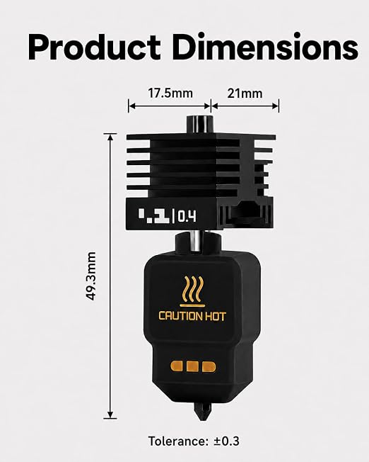 5 Pack Hotend Nozzle Kit with 0.2/0.4/0.4/0.6/0.8MM Bambu Lab H2D/H2S/H2C Combo/X2D/P2S/A1/A1mini 3D Printer, Hardened Steel Quick Swap Nozzle Replacement, High Temperature Extruder Parts
