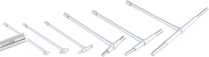Accusize Industrial Tools Premium 5/16'' - 6", 6ps/Set Telescoping Gage Set, Satin Chrome Finished, 3602-5018
