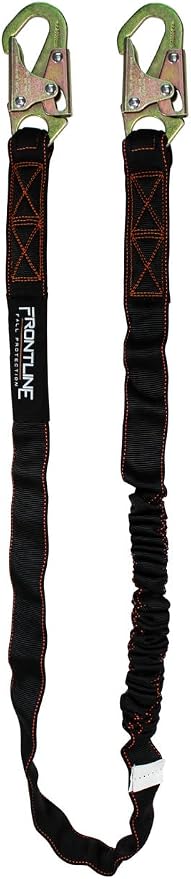 FRONTLINE FALL PROTECTION Internal 6' Shock Absorbing Single Leg Lanyard | ANSI & OSHA Compliant